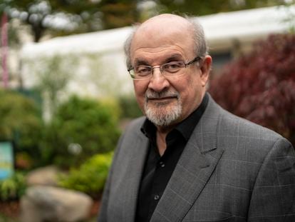 Salman Rushdie en el festival literario de Cheltenham.