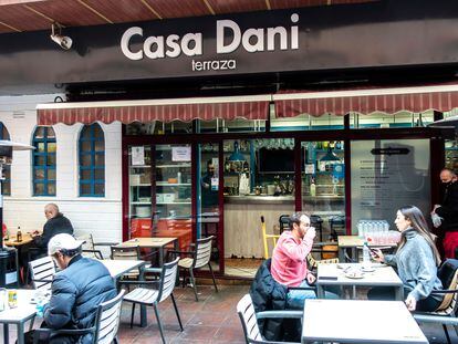 Fachada del restaurante Casa Dani, en Madrid.