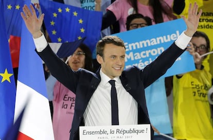 Emmanuel Macron, en plena campaña electoral.