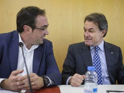 Artur Mas, a la derecha, y Josep Rull.