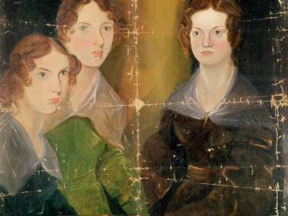 Retrato de las tres hermanas Brontë (Emily en el centro) realizado por su hermano, Branwell.