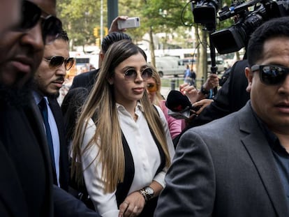 Emma Coronel Aispuro, esposa de Joaquín 'el Chapo' Guzmán, a su llegada a la Corte Federal en Nueva York, en una imagen de archivo.