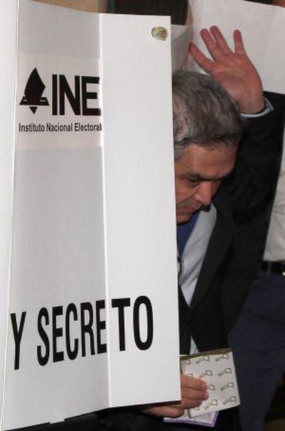 El Jefe de Gobierno, Miguel Mancera, tras votar el domingo.