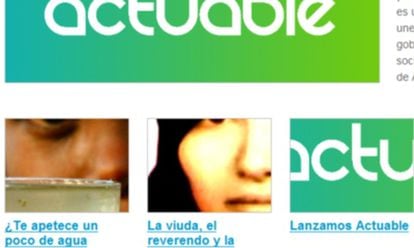 Página de la plataforma española Actuable para el ciberactivismo.