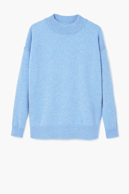 Jersey de cashmere azul de Mango (99,99 euros).