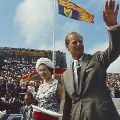 Isabel II y el príncipe Felipe, durante una visita a las Bahamas en 1966.
