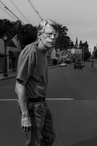El autor estadounidense Stephen King en mayo de 2021 en Bridgton (Maine).