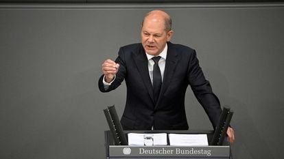 Olaf Scholz, durante un debate presupuestario en el Bundestag, el pasado miércoles en Berlín.