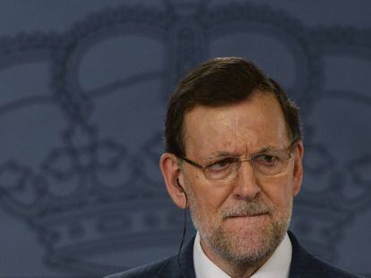 Mariano Rajoy, durante la rueda de prensa del pasado lunes en La Moncloa