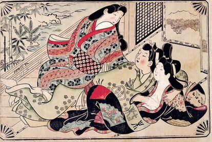 Estampa de Sugimura Jihei (mediados de 1680), incluida en el libro <i>Poema de la almohada y otras historias</i>.
