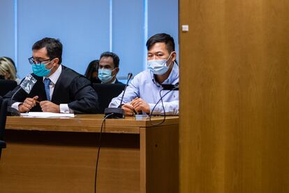 Kevin Cui, acusado de matar a Víctor López al conducir en dirección contraria en la M-50, el primer día del juicio.