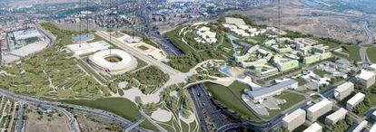 Recreación del futuro parque olímpico.