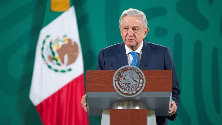 The president of Mexico, Andrés Manuel López Obrador, during a press conference.