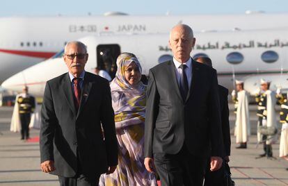 El presidente de Túnez, Kais Said, recibe a Brahim Gali, líder del Frente Polisario, el pasado 26 de agosto.