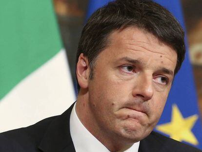 El exprimer ministro italiano Mario Renzi, durante una rueda de prensa, el pasado marzo en Roma.