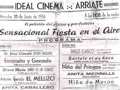 Cartel inspirador de la Fiesta en el Aire de Arriate. El documento data de 1956.