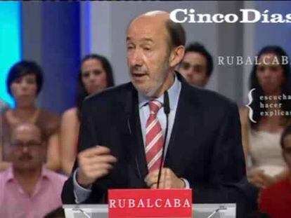 Primer discurso de Rubalcaba como candidato socialista a las elecciones generales