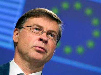 El vicepresidente de asuntos financieros de la Comisión Europea, Valdis Dombrovskis.