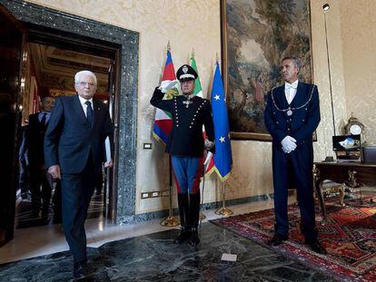 El presidente Sergio Mattarella el pasado 22 de agosto en el palacio del Quirinal, en Roma.