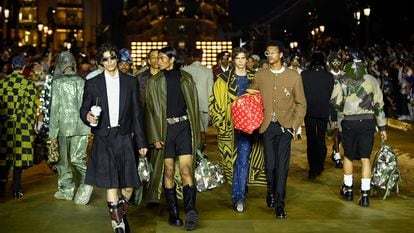 Desfile de la colección primevera - verano 2024 de Louis Vuitton, la primera colección para la firma de Pharrell Williams, este martes 20 de junio en París.