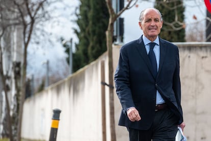 Francisco Camps, expresidente de la Generalitat Valenciana, a su llegada a la Audiencia Nacional este miércoles.