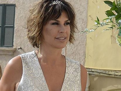 Raquel Perera, en una boda en Mallorca, en julio.