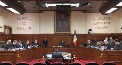 Los magistrados del Tribunal Supremo en sesión plenaria, el 18 de mayo de 2023.