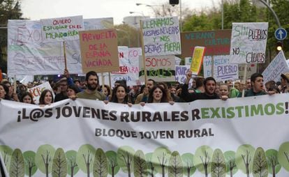 Manifestación para frenar la despoblación de la España vaciada.