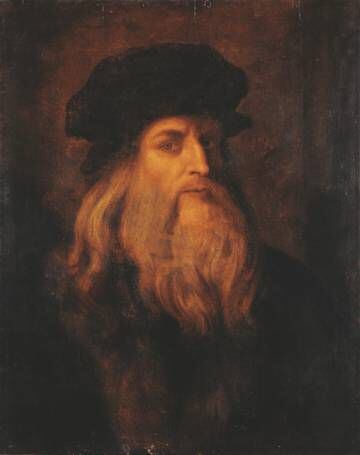 Retrato de Leonardo del siglo XVII en la Gallerie degli Uffizi.
