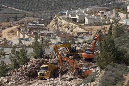 Construcciones en el asentamiento judío Shiló, en Cisjordania.