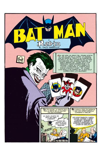 Primera aparición de Joker, en 'Batman 1', en abril de 1940.