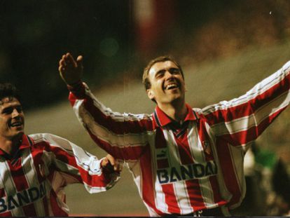 Pantic celebra su gol ante el Dormund en 1996.