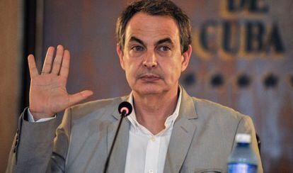 Zapatero, el pasado 26 de Febrero, durante una conferencia en La Habana.