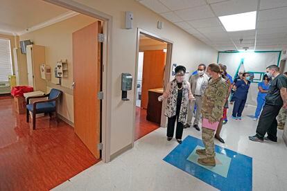 Un centro militar en Texas donde se tratará a pacientes con coronavirus. 