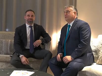 Reunión entre Abascal y Orbán el pasado mes de enero en Madrid.