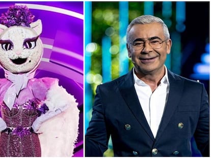 Gatita, una de las máscaras de 'Mask Singer', y Jorge Javier Vázquez, presentador de 'Supervivientes'.