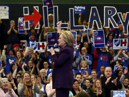 Hillary Clinton celebra un evento en Nashua, New Hampshire.