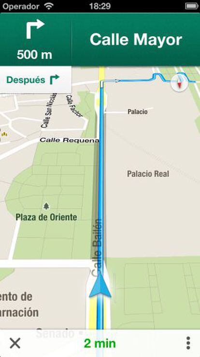 Google Maps permite escoger la ruta menos atascada.