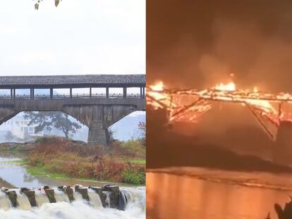 Vídeo | Un incendio acaba con el puente de madera más largo de China, de 900 años 