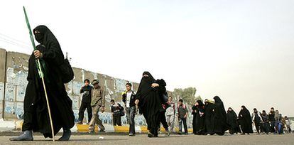 Cientos de peregrinos chiíes marchaban este fin de semana hacia la ciudad de Kerbala.