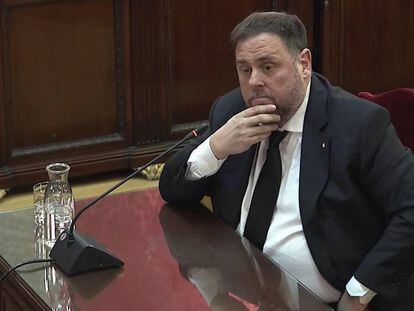 Oriol Junqueras, durante el juicio del 'procés'.