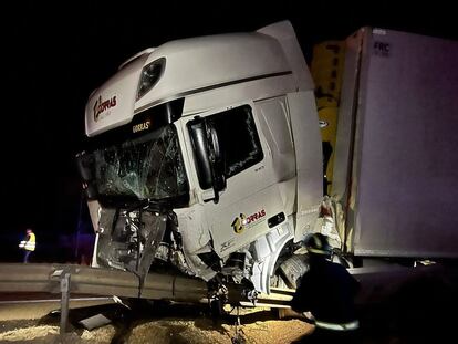 The truck involved in the accident.