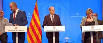 Quim Torra, Miquel Buch y Alba Vergés