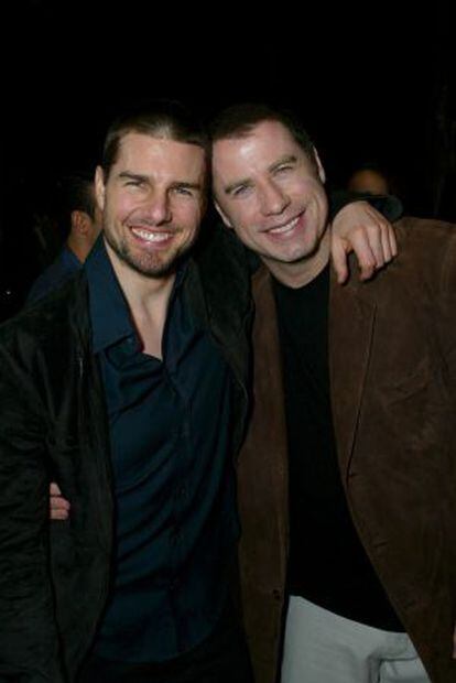 Tom Cruise y John Travolta, durante un cumpleaños de este último.