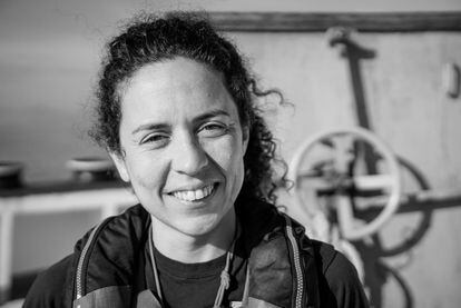 Eva Galy, sailor of the rescue ship 'Humanity 1', from the NGO SOS Humanity.