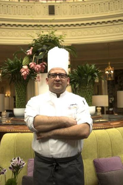 El chef Marco Migliorati, en el hotel Palace de Madrid.