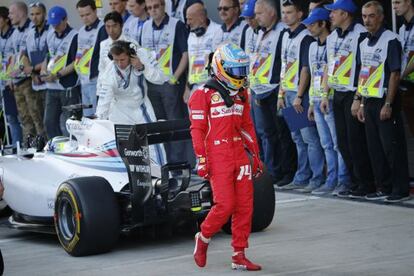 Fernando Alonso, durante el Gran Premio de Rusia.