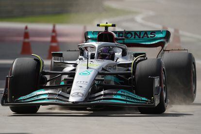 Lewis Hamilton este sábado en el circuito de Bahréin