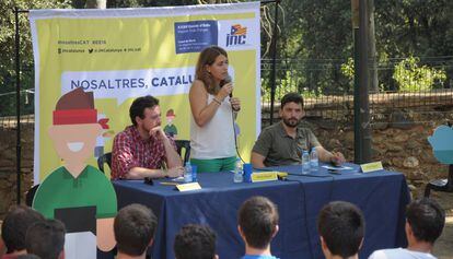 Marta Pascal, coordinadora del Partit Demòcrata Català en un acto este domingo.