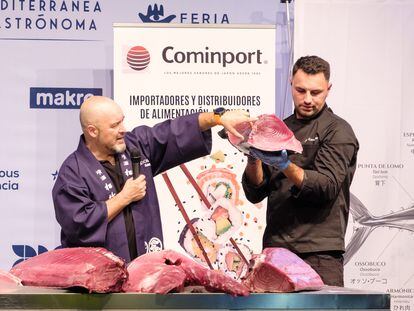 Muestra de Atún rojo en el certamen Mediterránea gastrónoma, el 15 de noviembre de 2022 en Valencia.